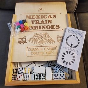 Brand new never used Wooden Boxed Mexican Train Dominoes